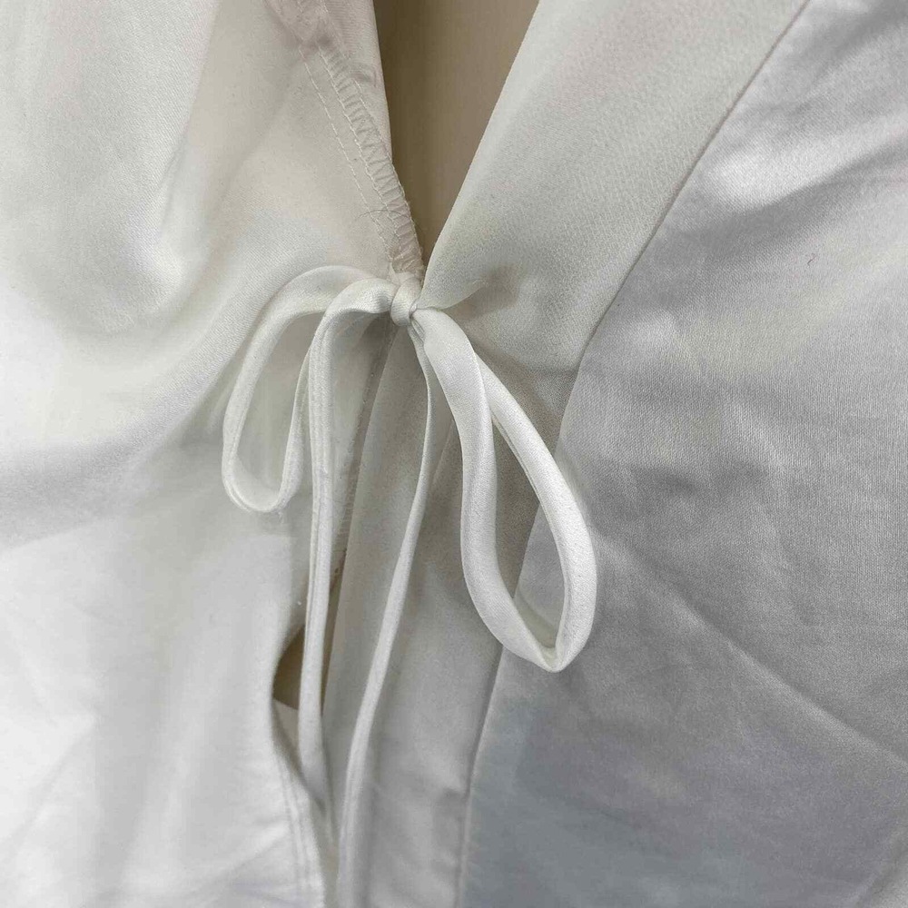 Linea Donatello Satin Robe L/XL White Polyester Open Applique Sequined BRIDE - Picture 5 of 12